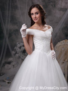 Beautiful Off The Shoulder Beading Appliques Garden Wedding Gowns