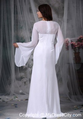 Ruched Sweetheart High-low Wedding Reception Dress with Long Sleeves