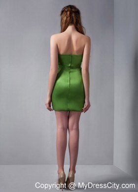 Bright Spring Green Sweetheart Mini-length Beaded Nightclub Dress