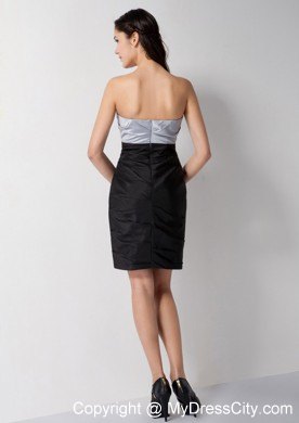 Customized Sliver and Black Strapless Nightclub Dress with Beading