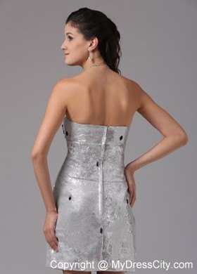 Silver Paillette Mini Nightclub Dress with Black Beading