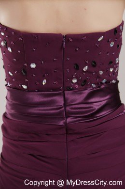 Short Dark Purple Rhinestone Decorate Dress for Nightclub with Jacket