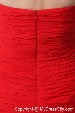 Short Strapless Red Sweetheart Clubwear with Beading and Pleats