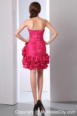 Short Coral Red Sweetheart Nightclub Dress with Pick-ups