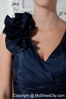 Mini Navy Blue V-neck Prom Nightclub Dress with Asymmetric Straps