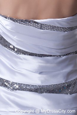 Column Strapless Ruched Sequins Prom Celebrity Nightclub Dress