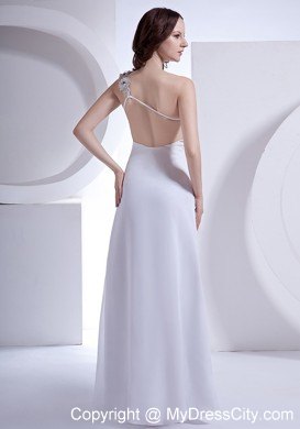 Single Shoulder Backless Ruched Pageant Dress with High Slit