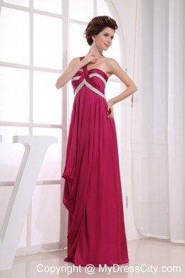 Single Shoulder Pageant Dress with Pleats and Beading