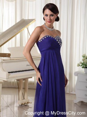 Chiffon Zipper-up Back Empire Brush Train Sleeveless Pageant Dress