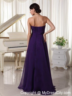 Beaded Sweetheart Purple Prom Pageant Dress with Appliques