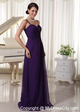 Dark Purple One Shoulder Appliques Pageant Dress With Beading