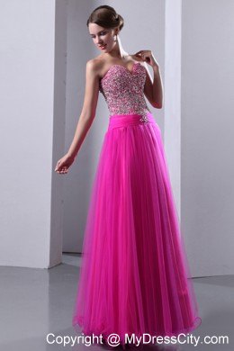 Fuchsia Sweetheart A-line Beading Prom Dress 2013 on Sale