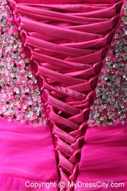 Fuchsia Sweetheart A-line Beading Prom Dress 2013 on Sale