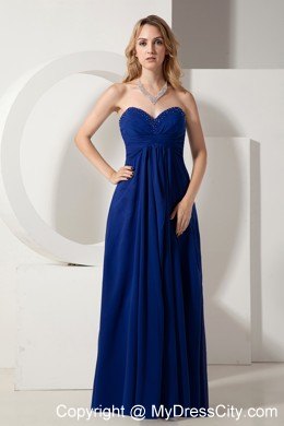 Beaded Sweetheart Royal Blue Pageant Dress Floor-length