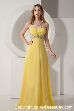 Sweetheart Chiffon Ruched Prom Dress with Colorful Beadings