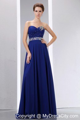 Royal Blue Sweetheart Pageant Dress with Colorful Beadings