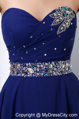 Royal Blue Sweetheart Pageant Dress with Colorful Beadings