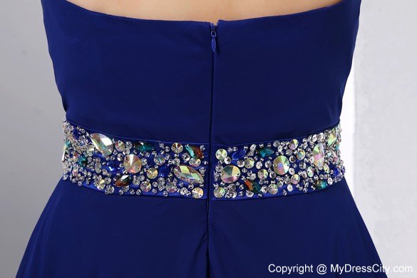 Royal Blue Sweetheart Pageant Dress with Colorful Beadings