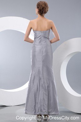 Sweetheart Gray Column Ruched Pageant Dresses Ankle-length