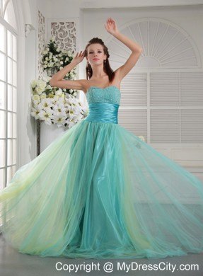 Sweetheart Slinky Colorful Prom Pageant Dress with Brush Train