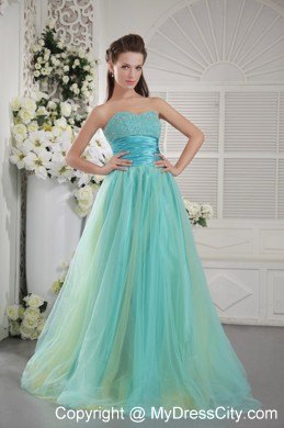 Sweetheart Slinky Colorful Prom Pageant Dress with Brush Train