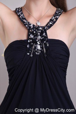 Plus Size Long Chiffon Beaded Black Prom Pageant Dresses