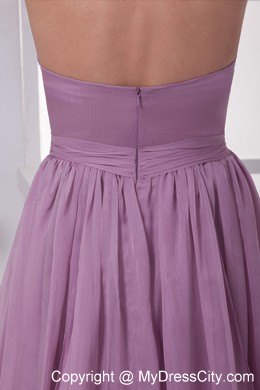 Lavender Ruched Sweetheart Pageant Dress with Watteau Train