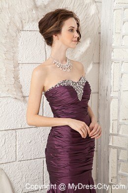 Typical Ruched Bodice with Jeweled Neckline Mermaid Dress for Pageant