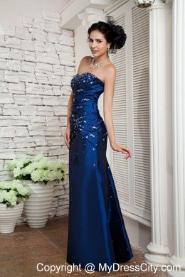 Beading Scattered Sheath Pageant Dress with Hidden Zipper on Back