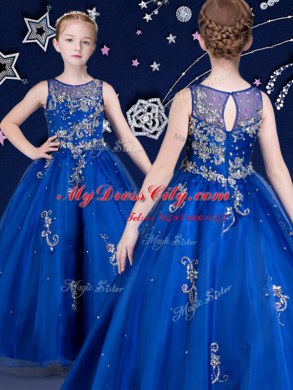 Scoop Sleeveless Beading and Appliques Zipper Party Dress Wholesale