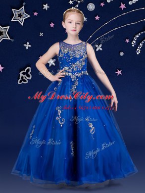 Scoop Sleeveless Beading and Appliques Zipper Party Dress Wholesale