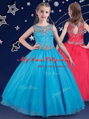 Best Scoop Sleeveless Organza Custom Made Beading Zipper