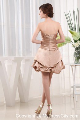 Champagne Sweetheart Zipper-up Back Party Dress with Pick-ups