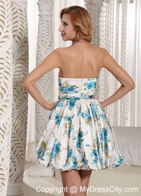 Printing Colorful Short Sweetheart Prom Dress For Party