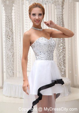 Beaded Inside Long Outside Short 2013 Prom Party Dress