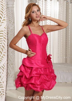 Spaghetti Straps Coral Pick-ups Prom Party Dress For Cheap