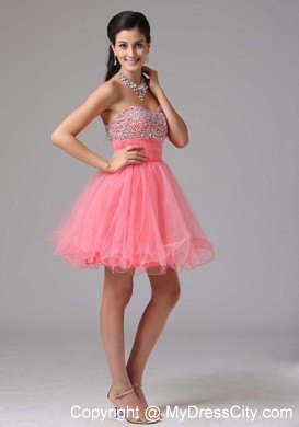 Short Beaded Decorate Bust Dress for 2013 Prom Party