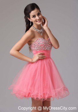 Short Beaded Decorate Bust Dress for 2013 Prom Party