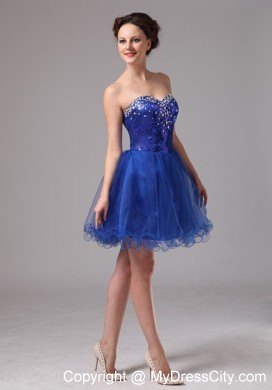 Royal Blue One Shoulder Chiffon Pageant Dress with Slits on the Side