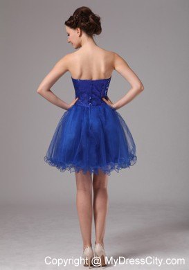 Royal Blue One Shoulder Chiffon Pageant Dress with Slits on the Side