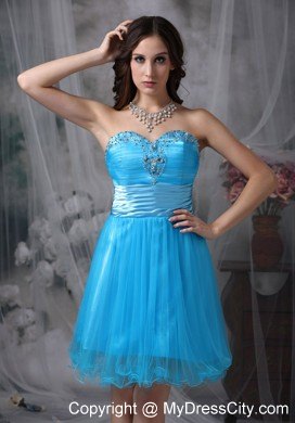 Teal Sweetheart Organza Beading Party Dress Style