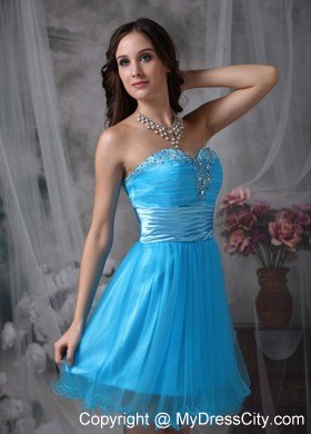 Teal Sweetheart Organza Beading Party Dress Style