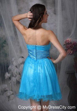 Teal Sweetheart Organza Beading Party Dress Style