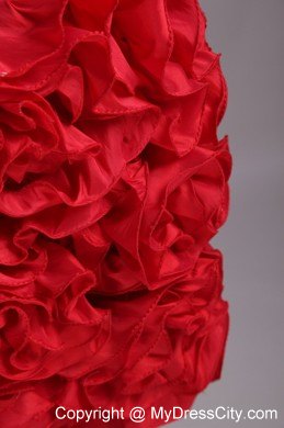 Sweetheart Red Column Mini Satin Beading Prom Dress for Party