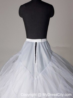 Three Layers A-line Brush Train Wedding Petticoat