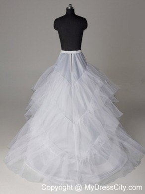 Three Layers A-line Brush Train Wedding Petticoat