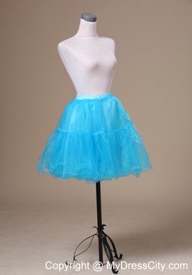 Aqua Blue Mini-length Custom Made Petticoat