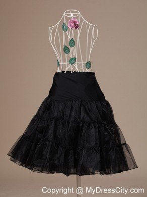 Brand New Black Organza Tea-length Wedding Petticoat