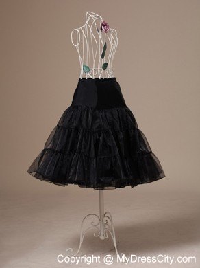 Brand New Black Organza Tea-length Wedding Petticoat