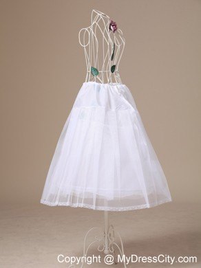 White Tulle Tea-length Unique Wedding Petticoat